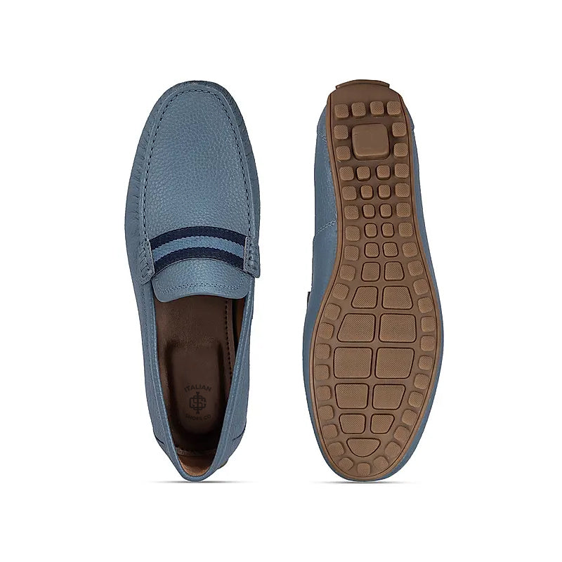 Premium Handmade Leather Moccasins Formal Grey Loafer