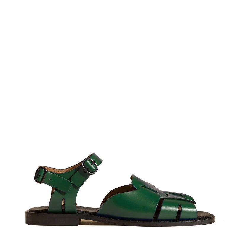 Men's Square-Toe Green Fisherman Sandal