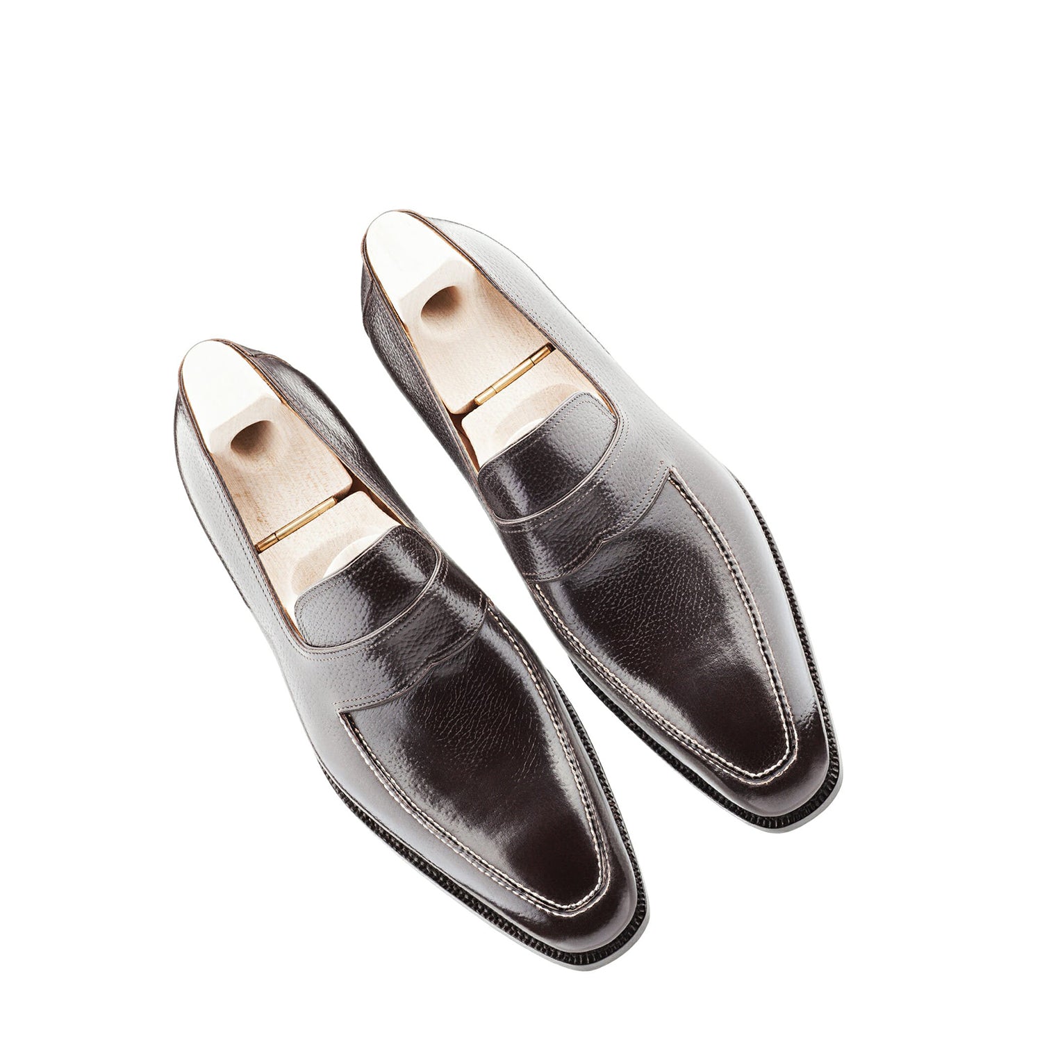 Men Custom Handmade Shiny Leather Loafer