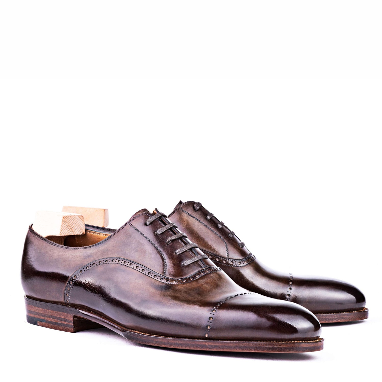 Plain Shiny Leather Formal Oxford Shoe