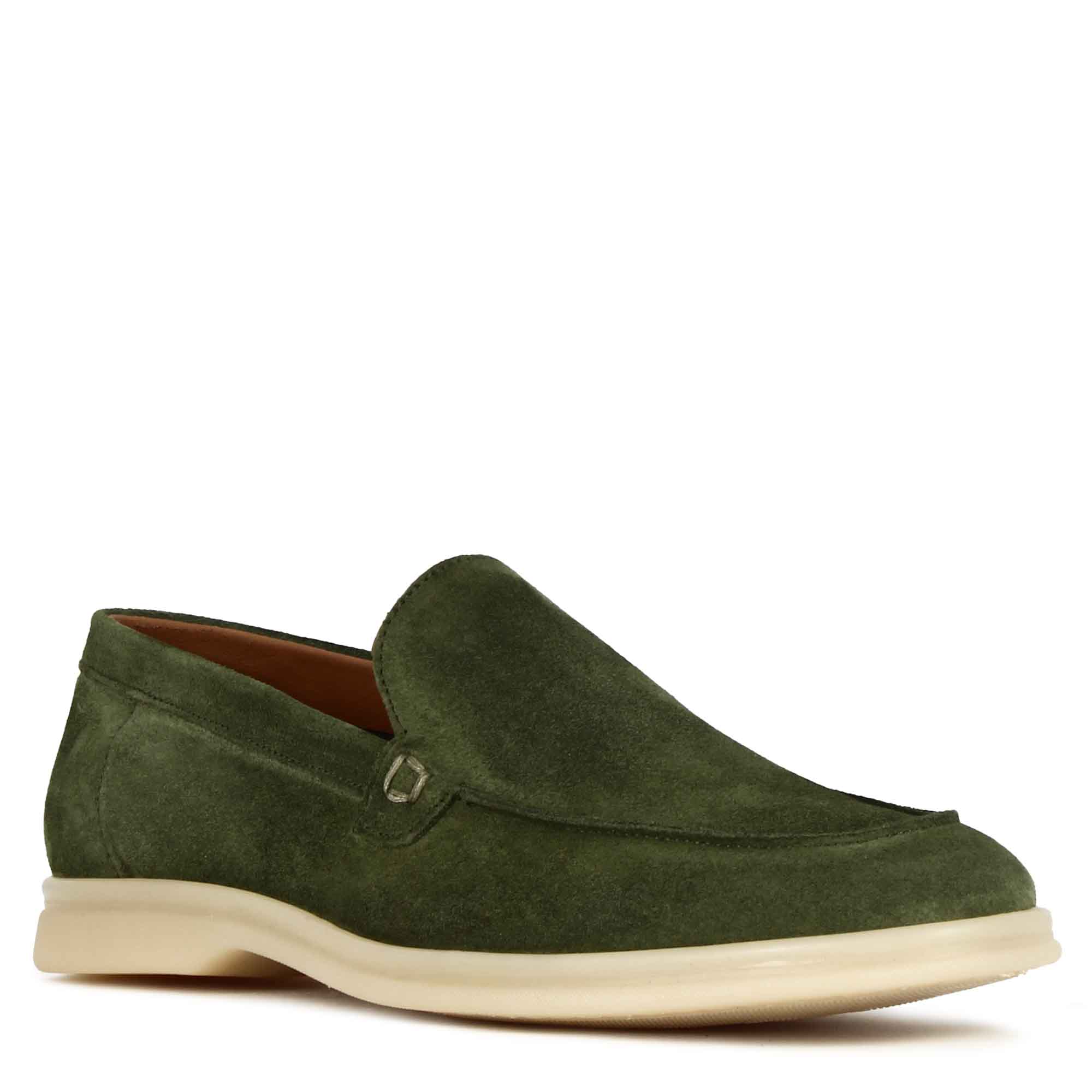 Olive Loafer in Suede Leather