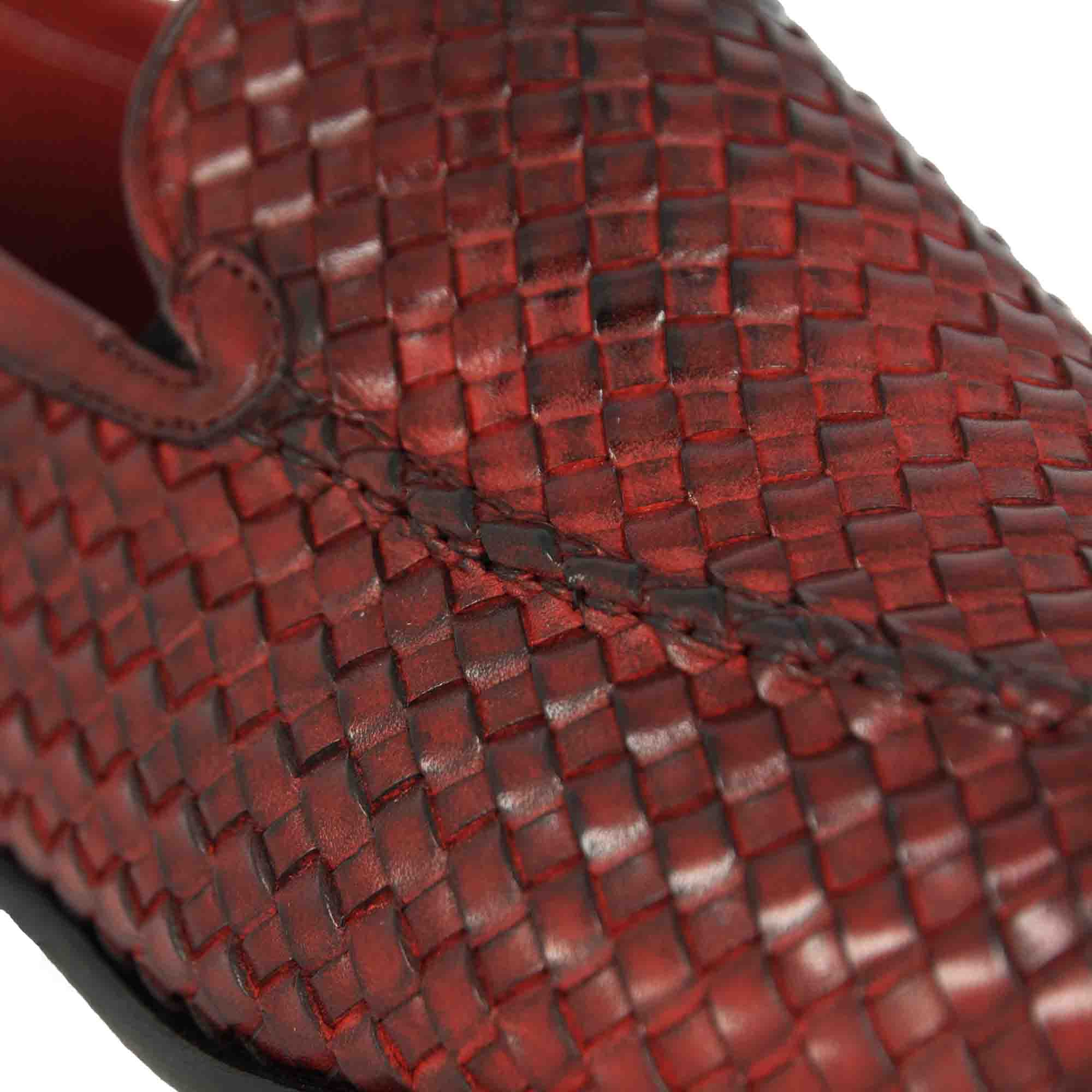 Classic Red Woven Leather moccasin