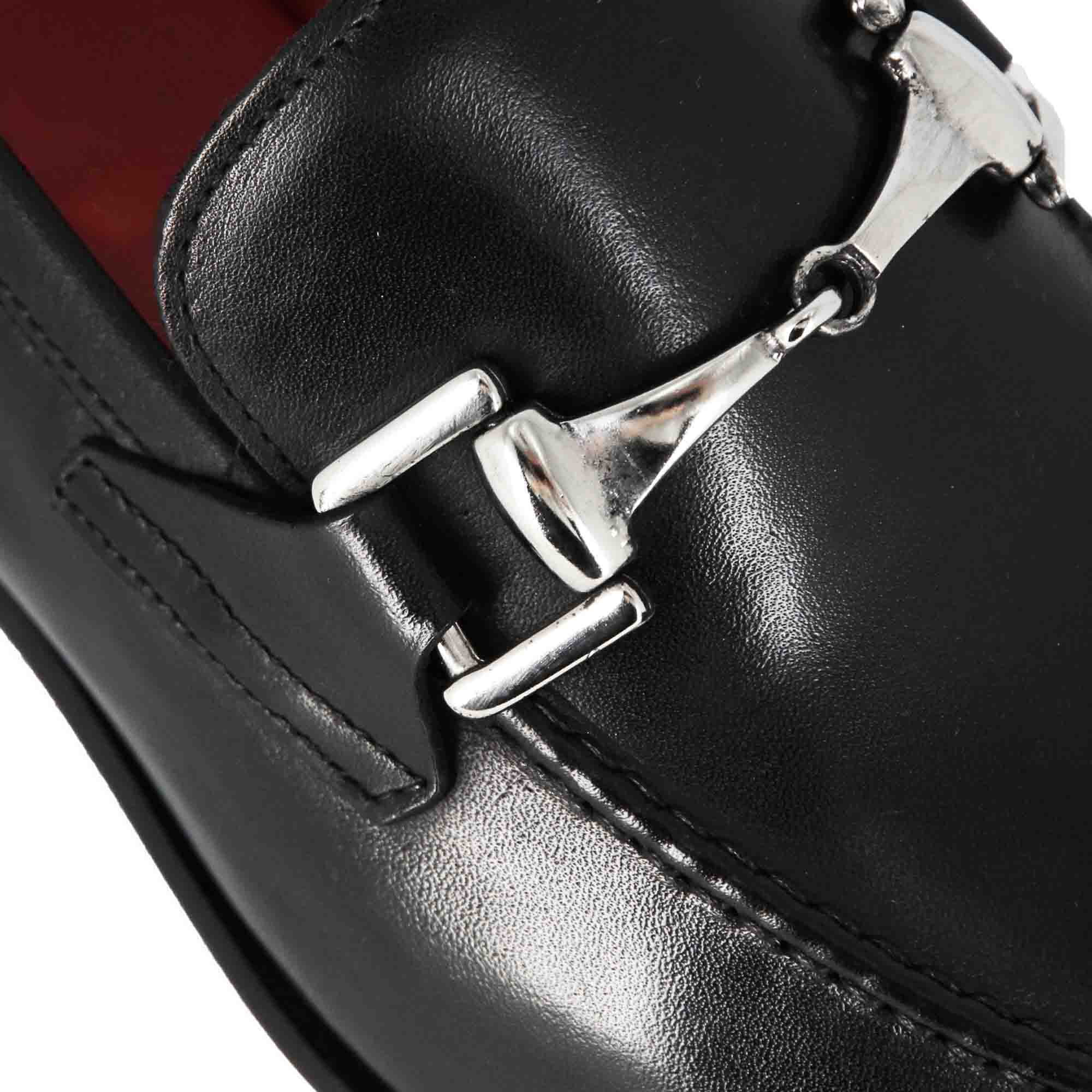 Black Leather Classic Horsebit Moccasin