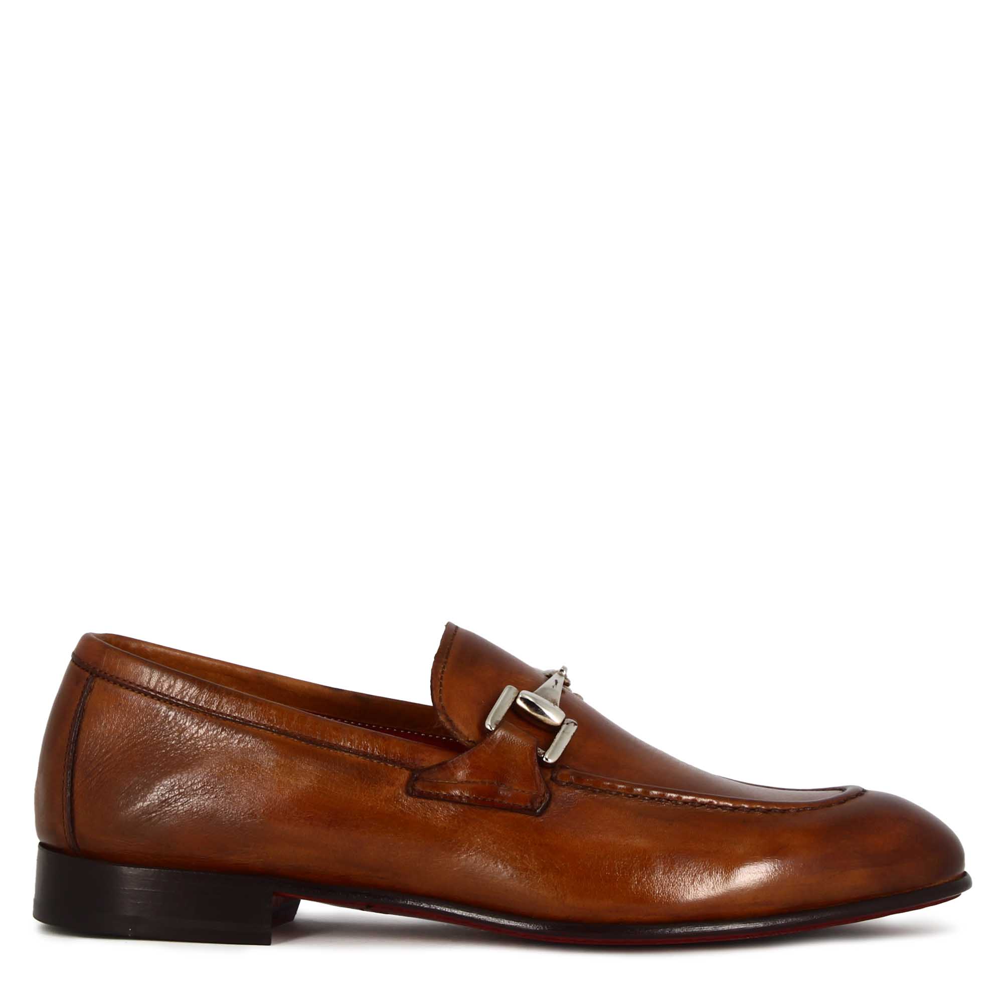 Classic Brown Leather Moccasin With Horsebit