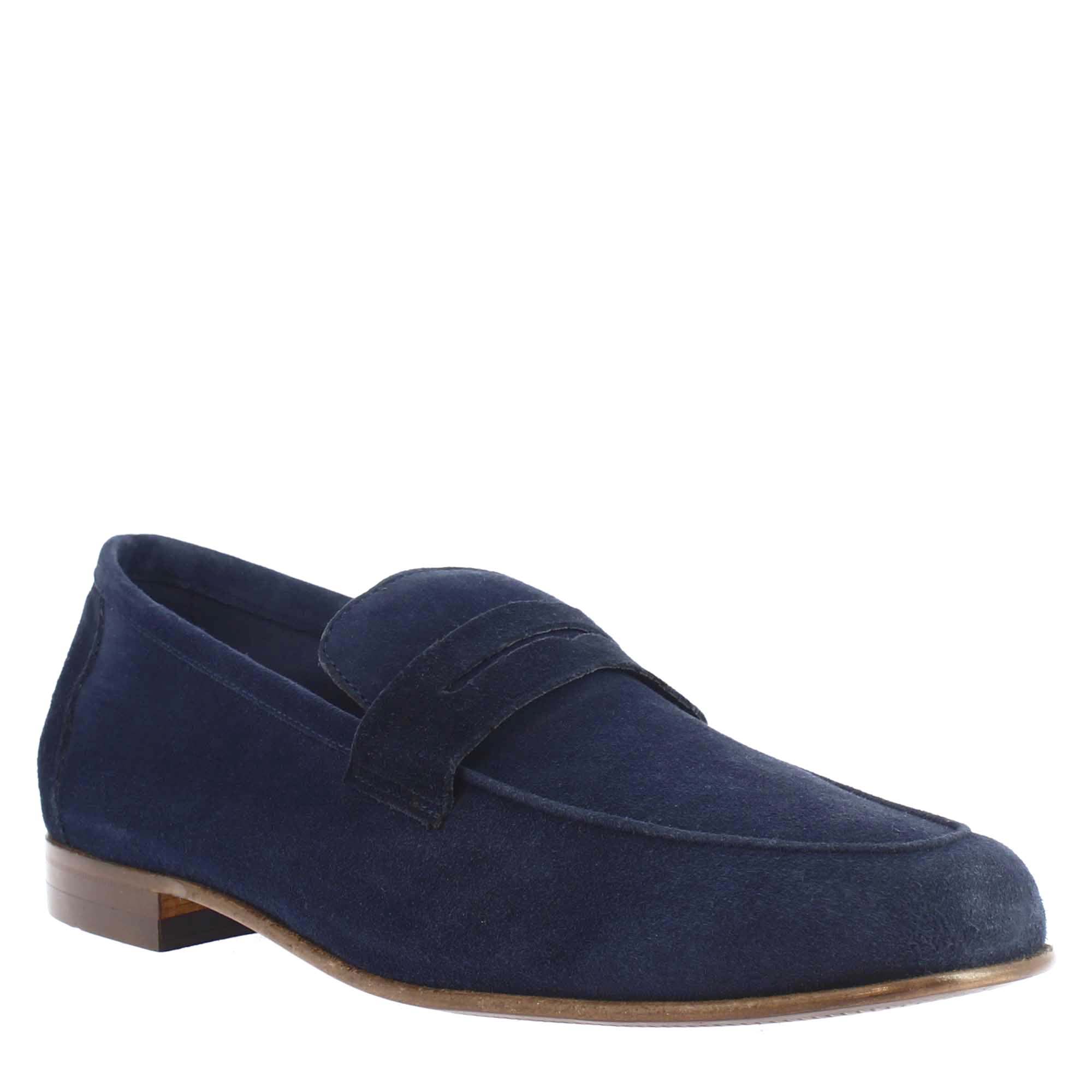 Blue Suede Pocket Style Loafers