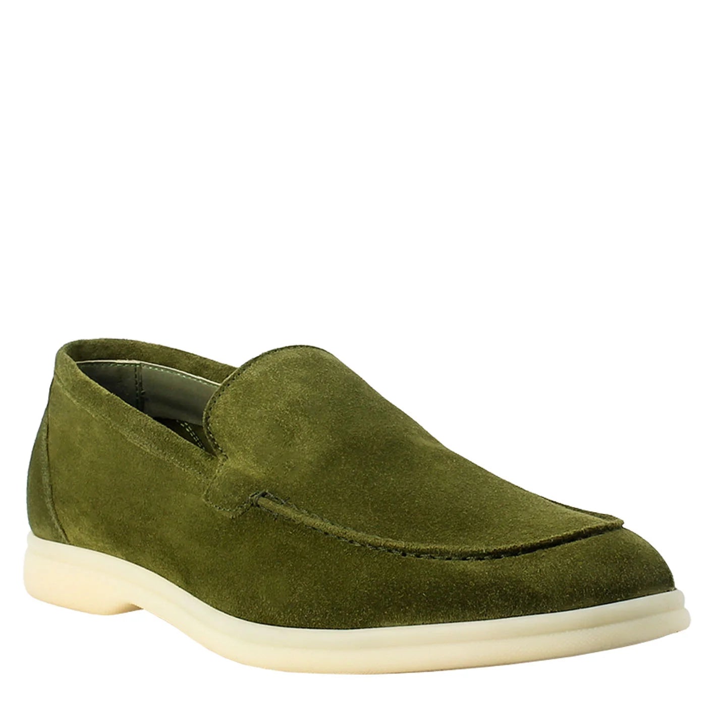 Green Unlined Moccasin in Suede