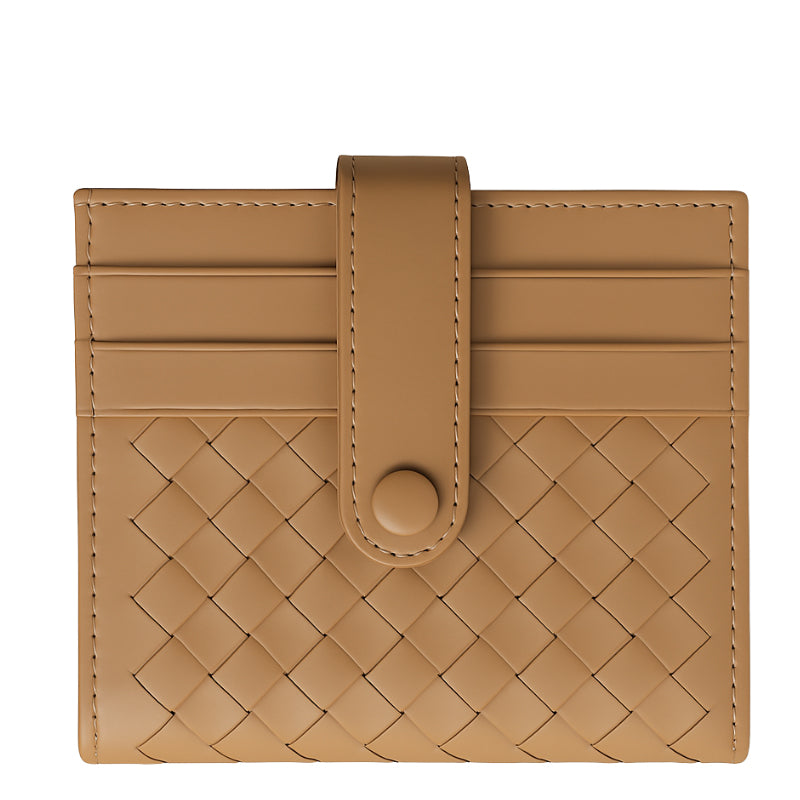 Men's Hand Woven Tan Wallet with Short Buckle