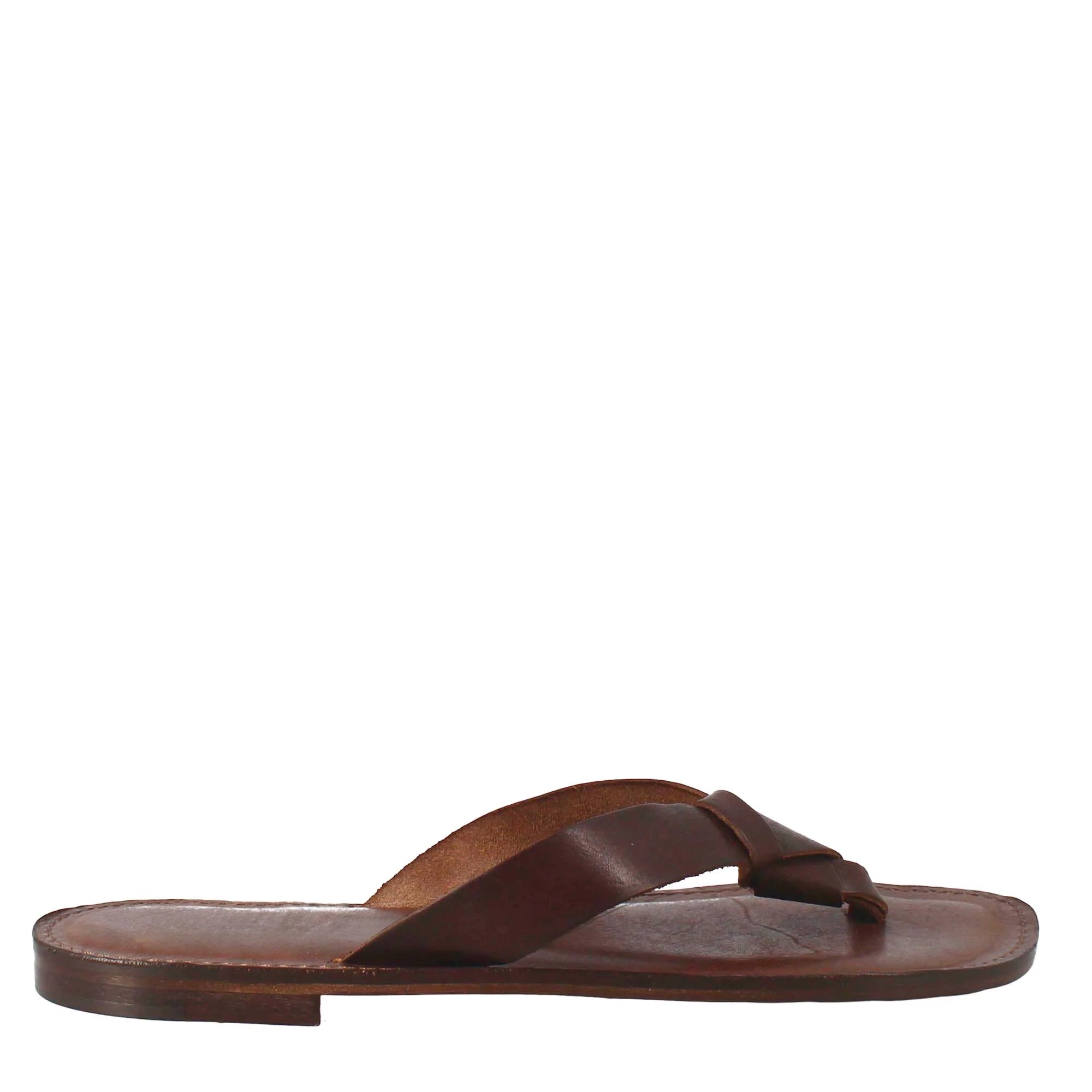 Brown Leather Gladiator Slipper for Men