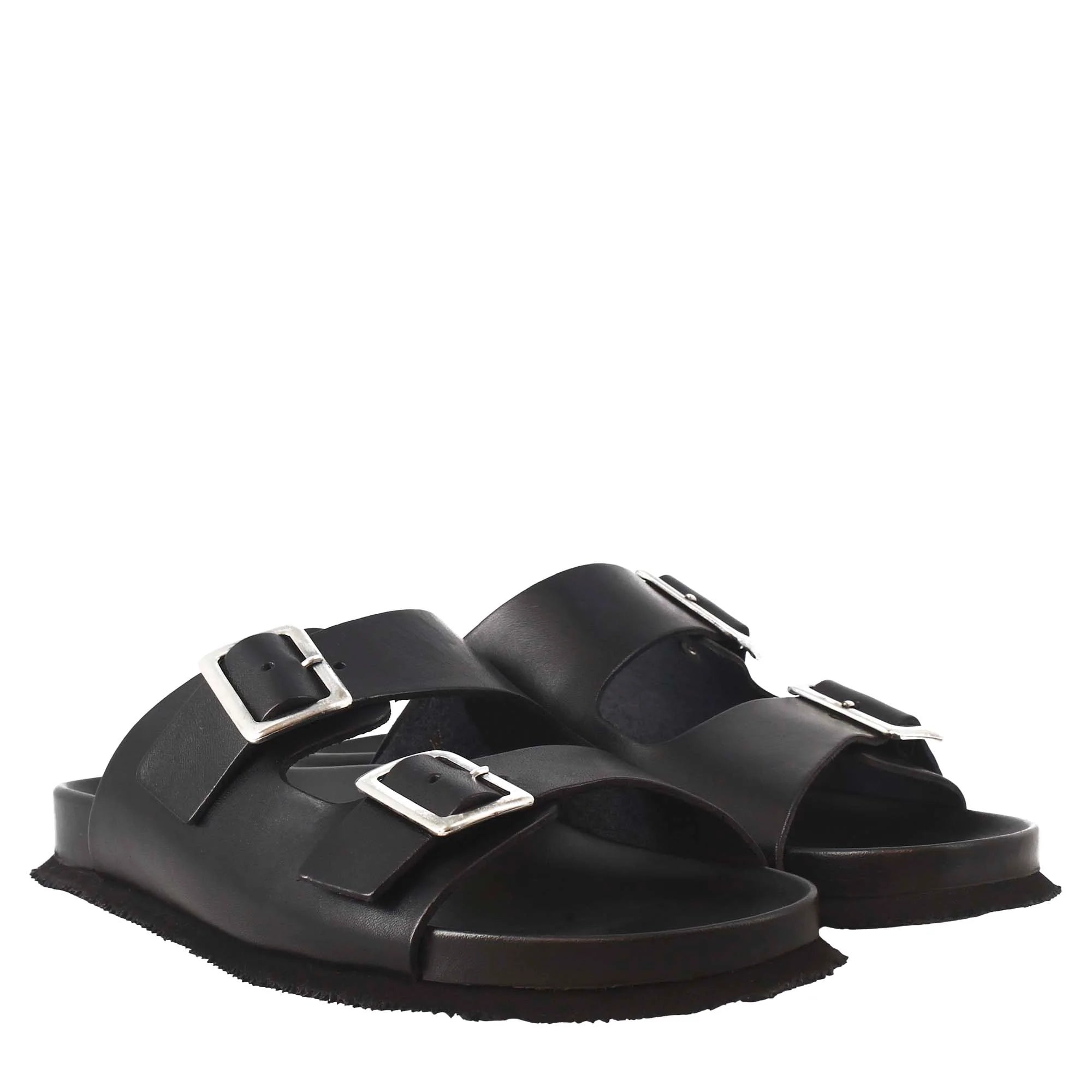 Black Double Buckle Sandals
