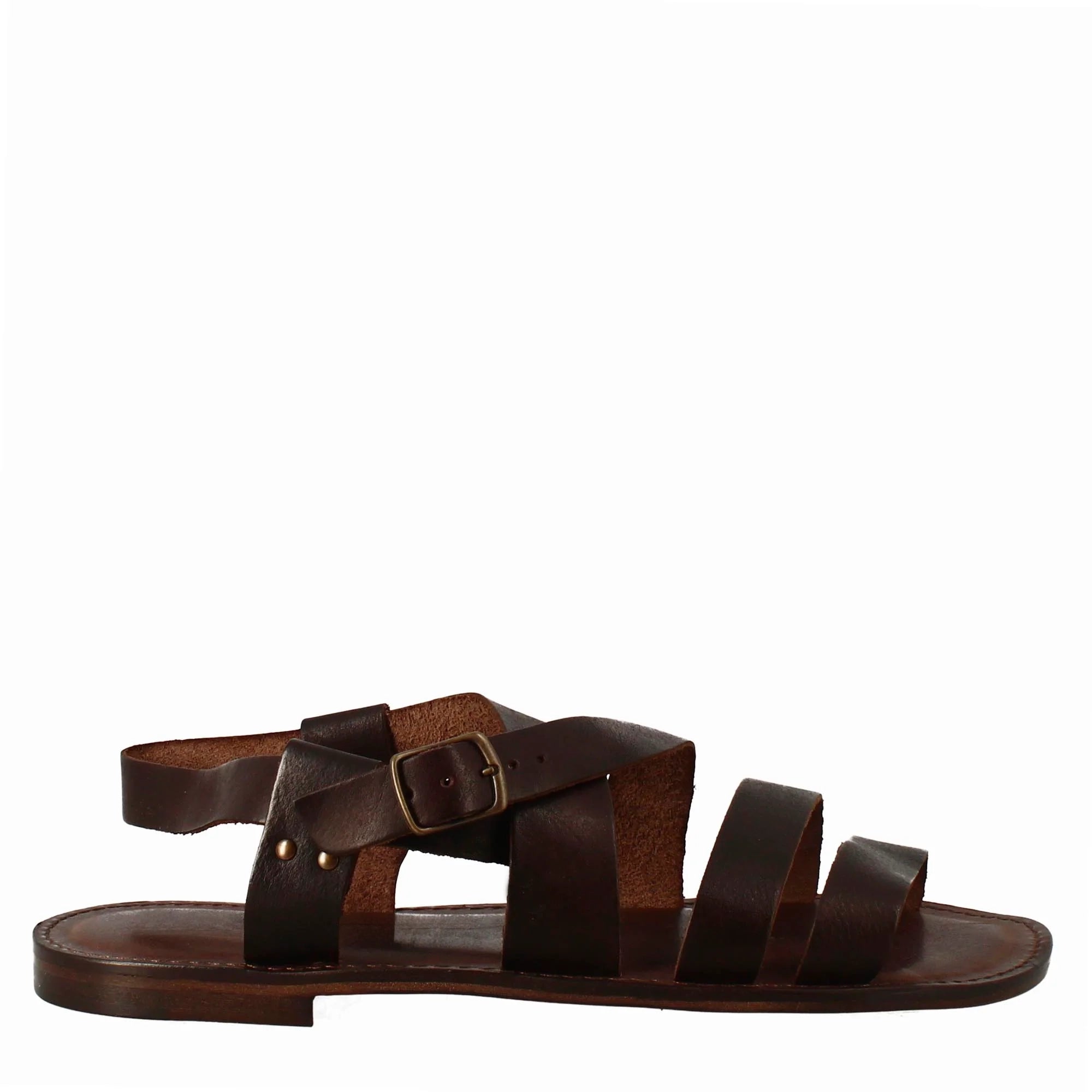 Brown Leather Gladiator Sandals for Men