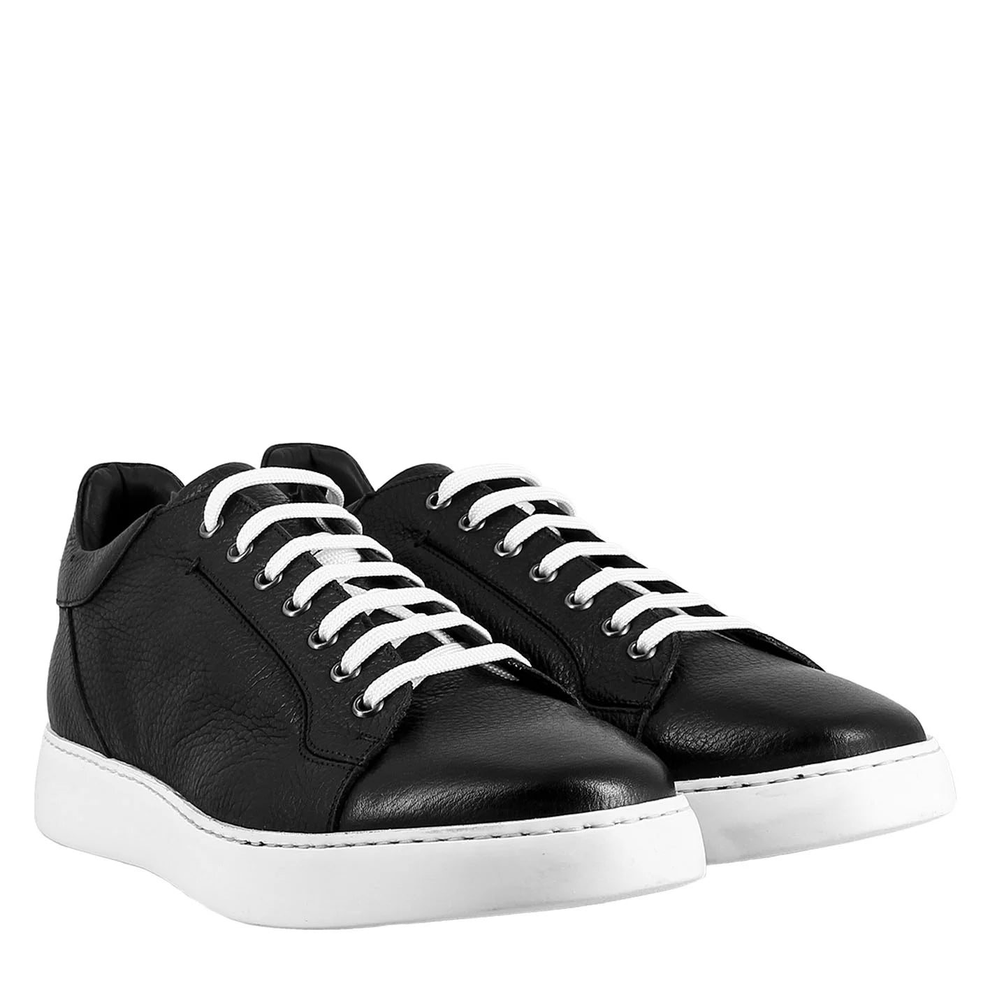 Smooth Black Leather Sneaker