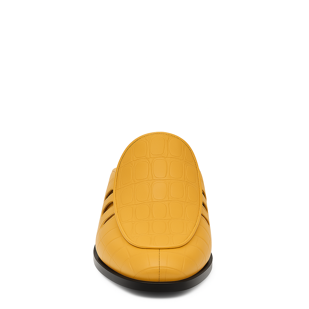 Stylish Croco Leather Mule Tan