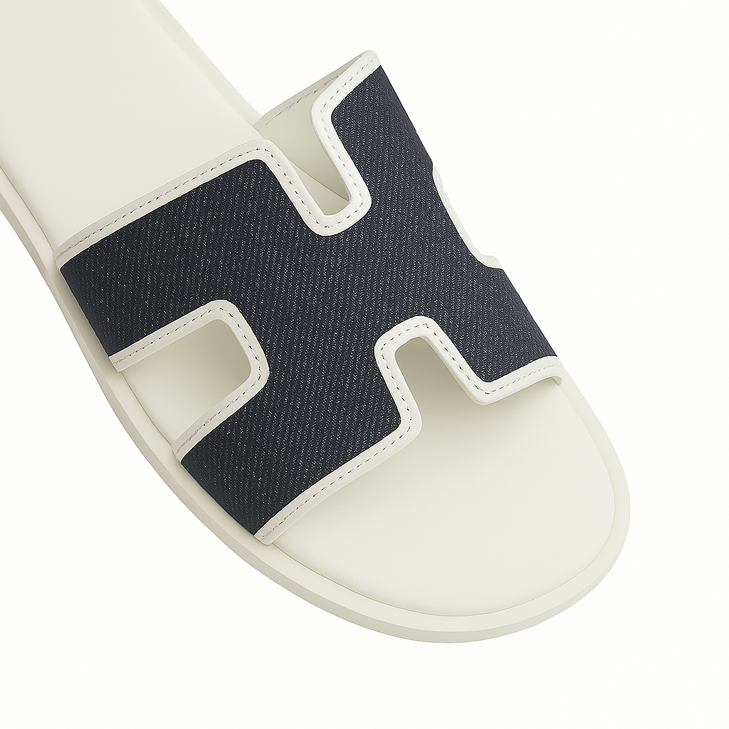 Haven Textured H Style Dual Slip-On in Canvas Blue and Beige