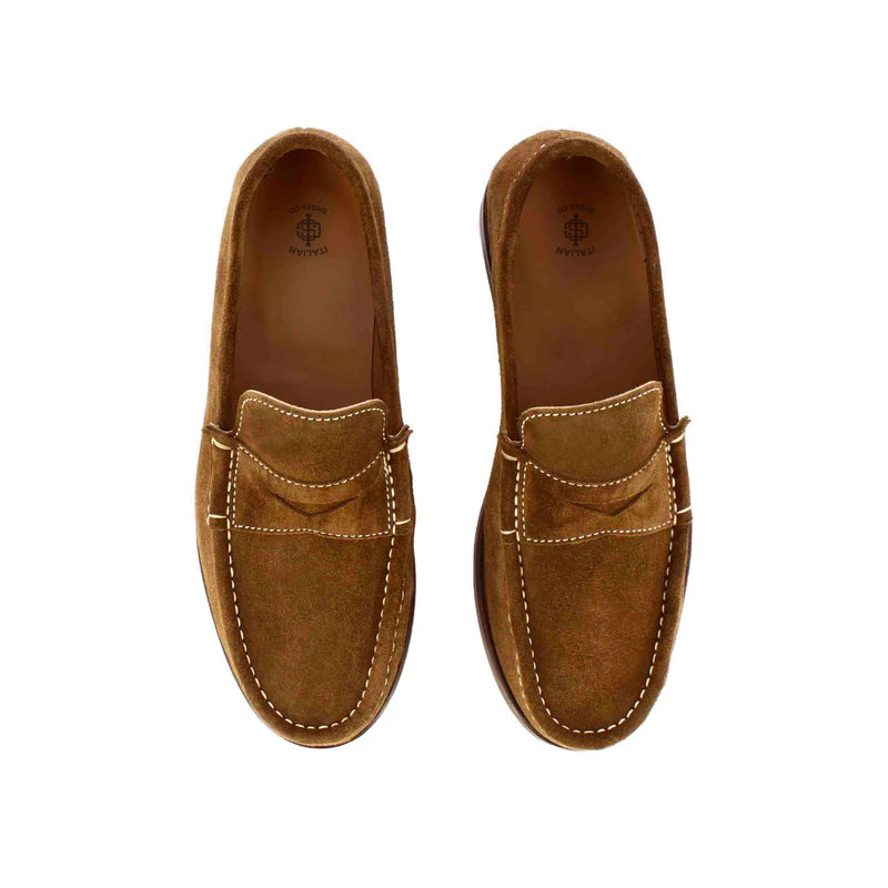Handmade light brown suede men's Loafer