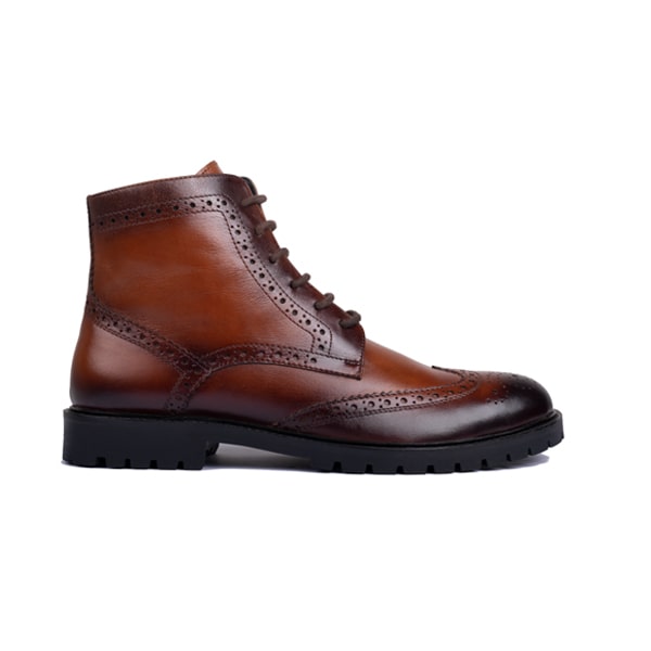 Wingtip High Ankle Lace up Boots
