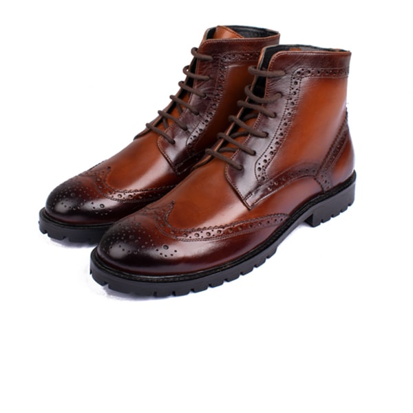 Wingtip High Ankle Lace up Boots