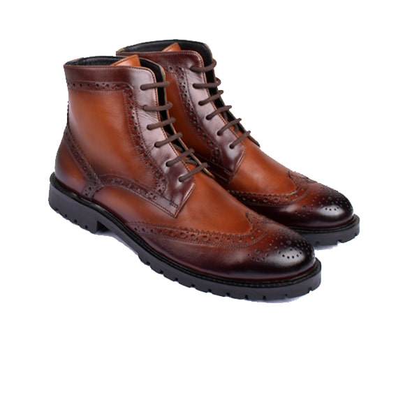 Wingtip High Ankle Lace up Boots