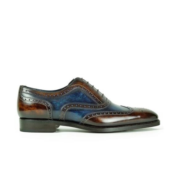 Wingtip Oxford dark brown Italian luxury men shoes