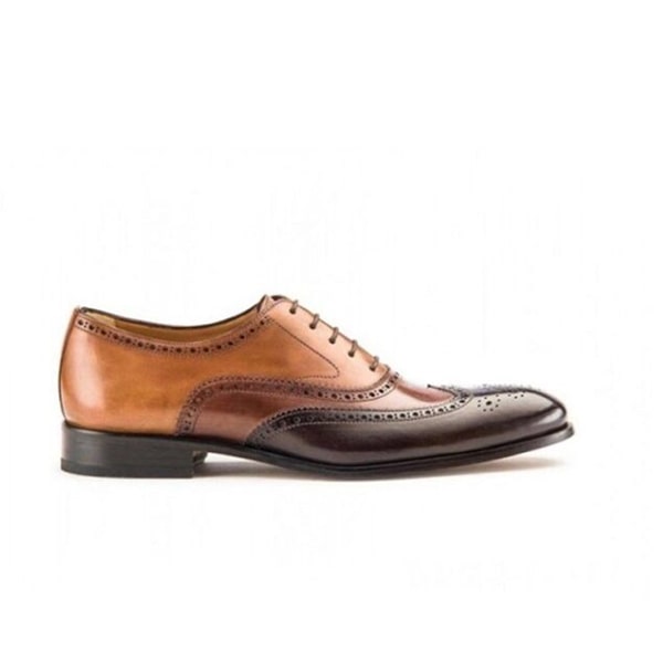 Wingtip Oxford Brogue Two Tone Brown Shoes