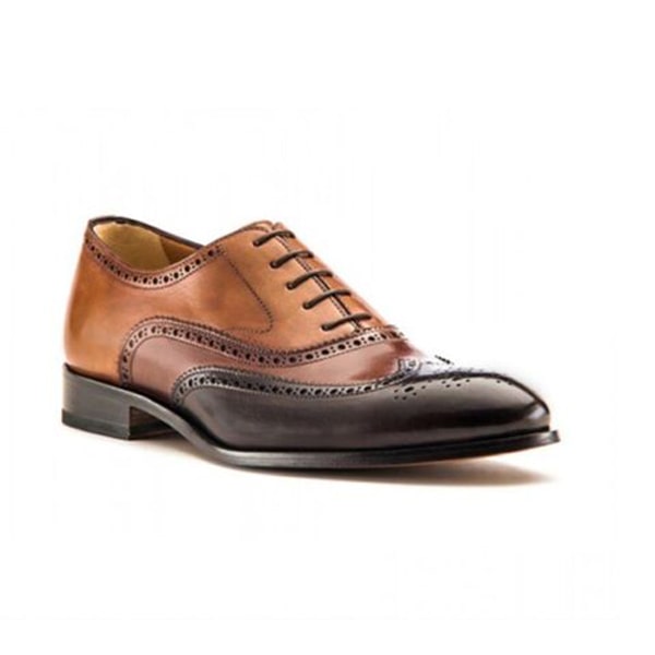 Wingtip Oxford Brogue Two Tone Brown Shoes