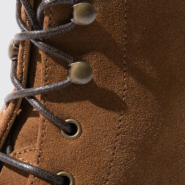 Derby High Ankle Suede Brown Leather Boots