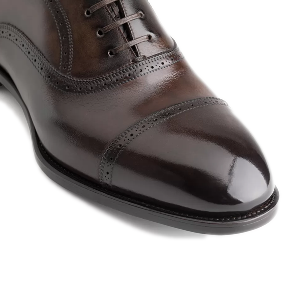 Oxford Shiny Brown Leather Shoes