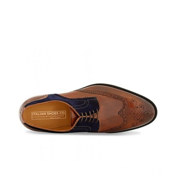 Wingtip Derby Suede Upper Brown Leather Shoes