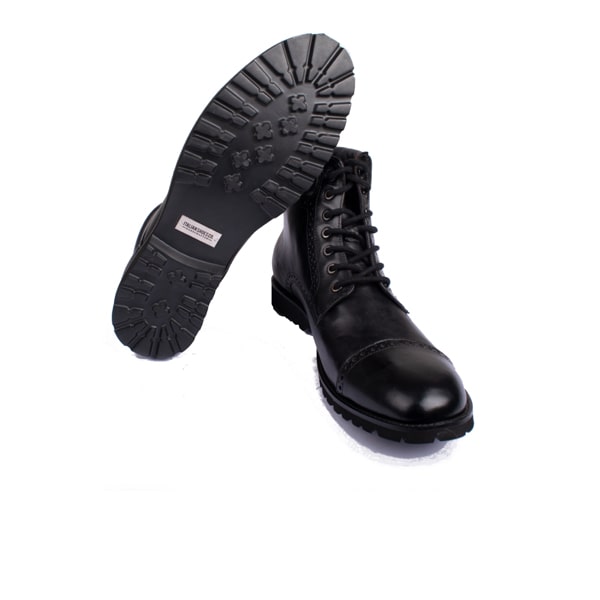 Wingtip High Ankle Matt Black Boots