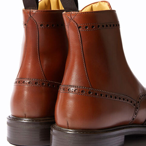 Wingtip Brown Leather High Ankle Derby Boots