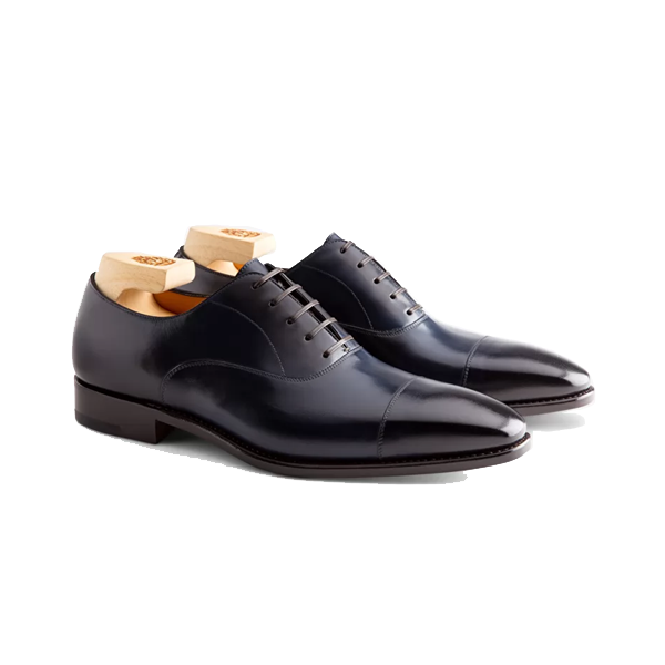 Oxfords Blue Italian Leather Men Shoes
