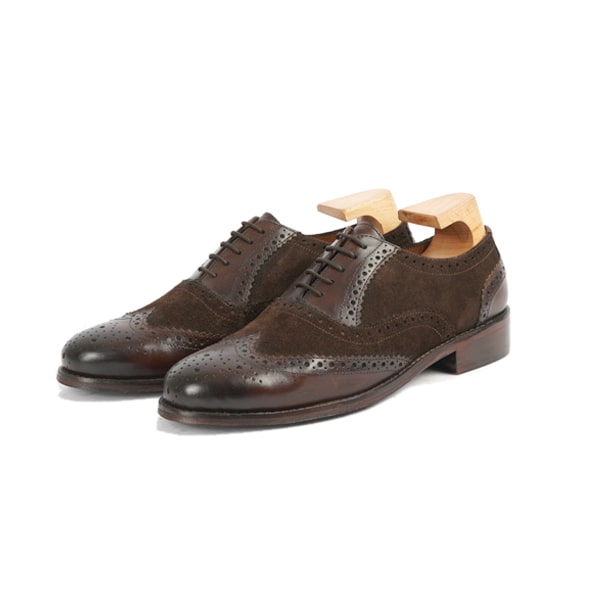 Wingtip Oxford Brogue Suede Brown Shoes