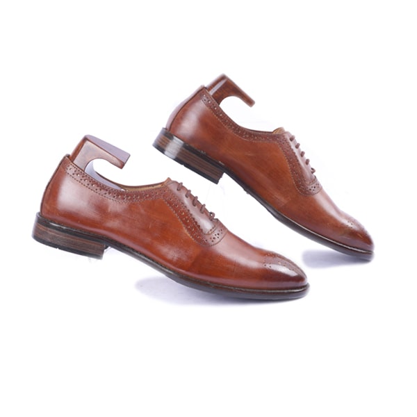 Wingtip Oxford Shiny Dark Brown Shoes