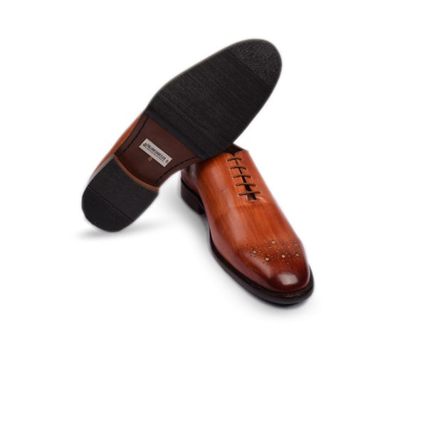 Brown Leather with Hand Polished Dress up Shoes
