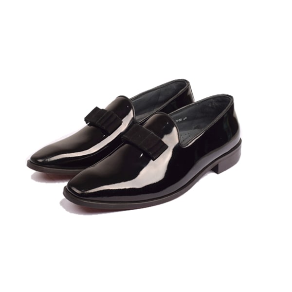 Classic Design Shiny Black Slip On Shoes