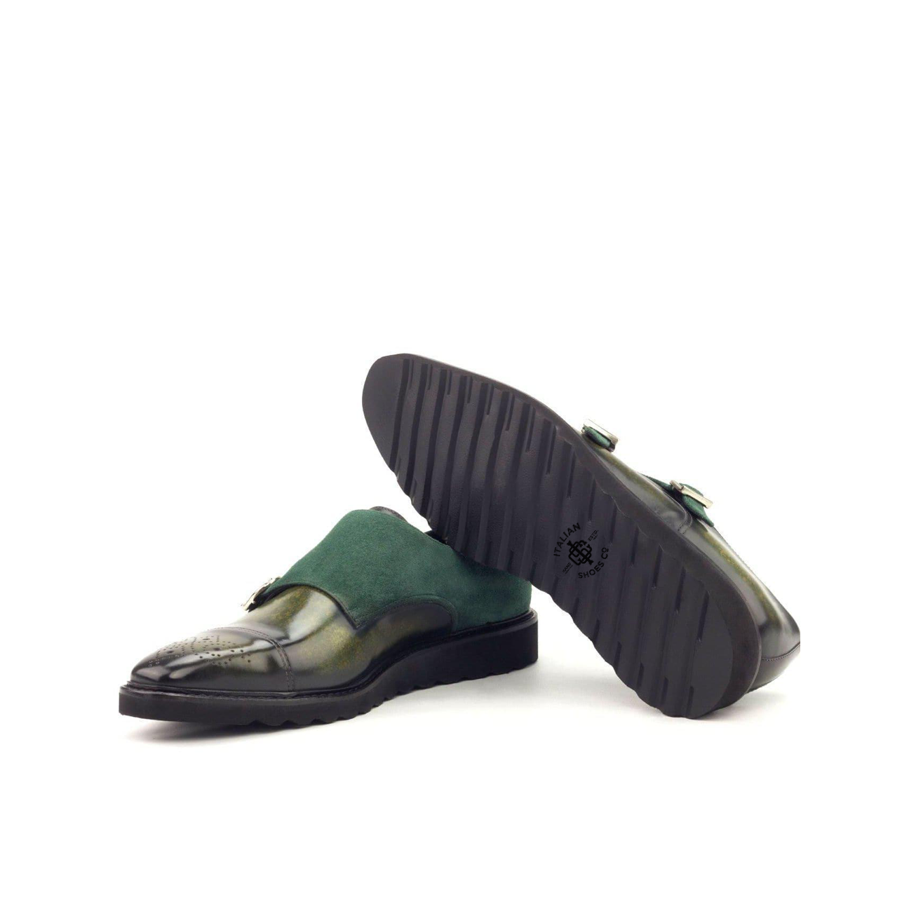 Grandeur Gravitas Double Monk Shoe Green