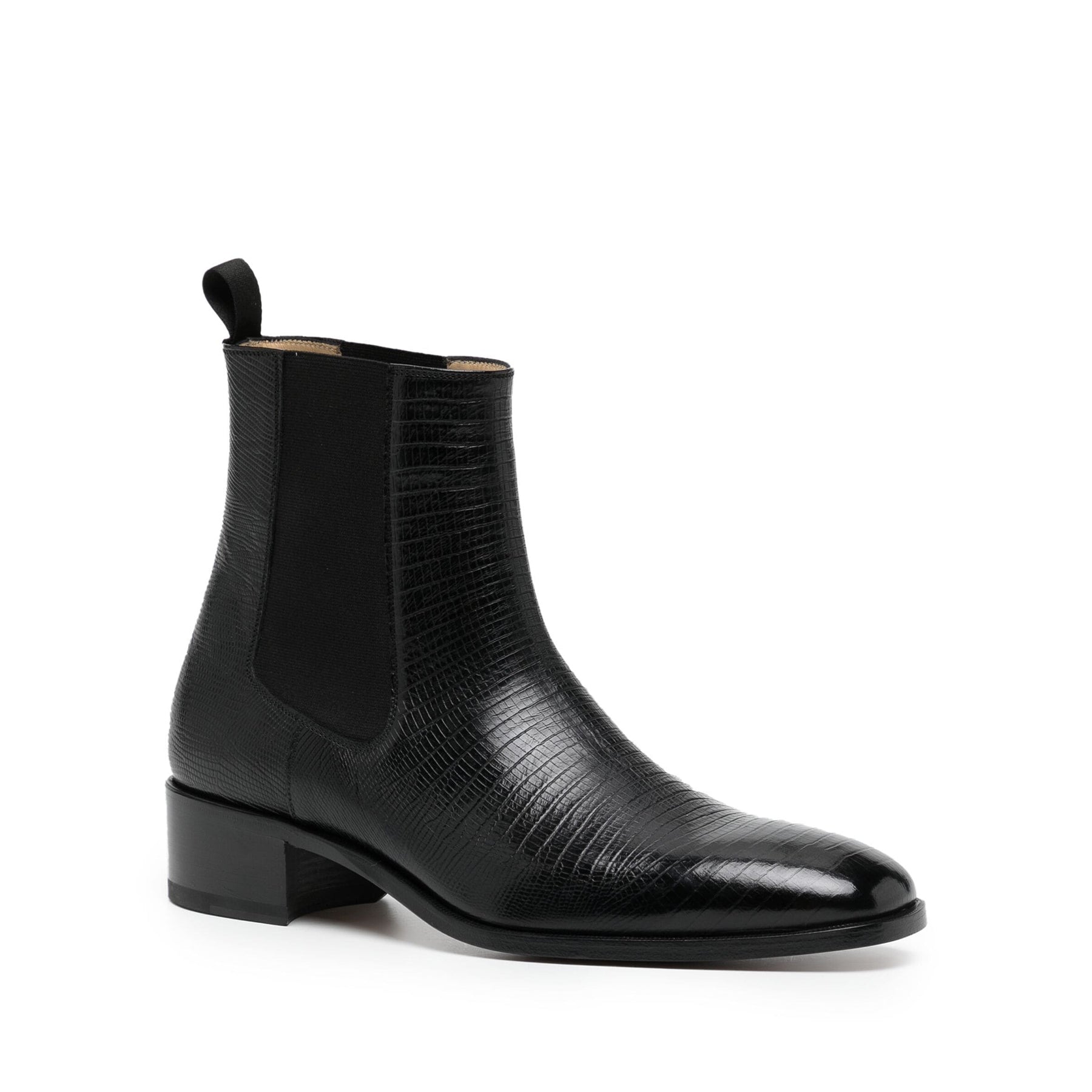 Textured Leather Ankle Boots