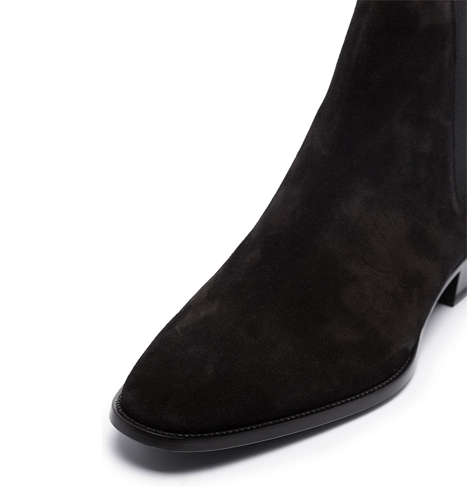 Black Suede Chelsea Boots