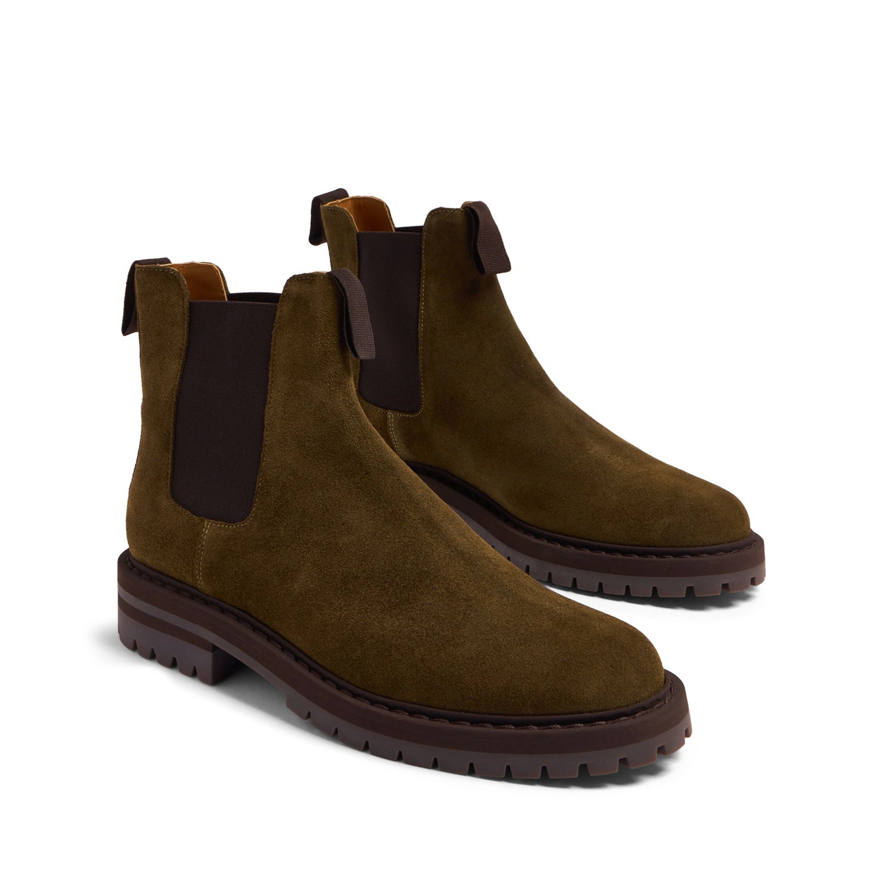 Round Toe Suede Chelsea Boots