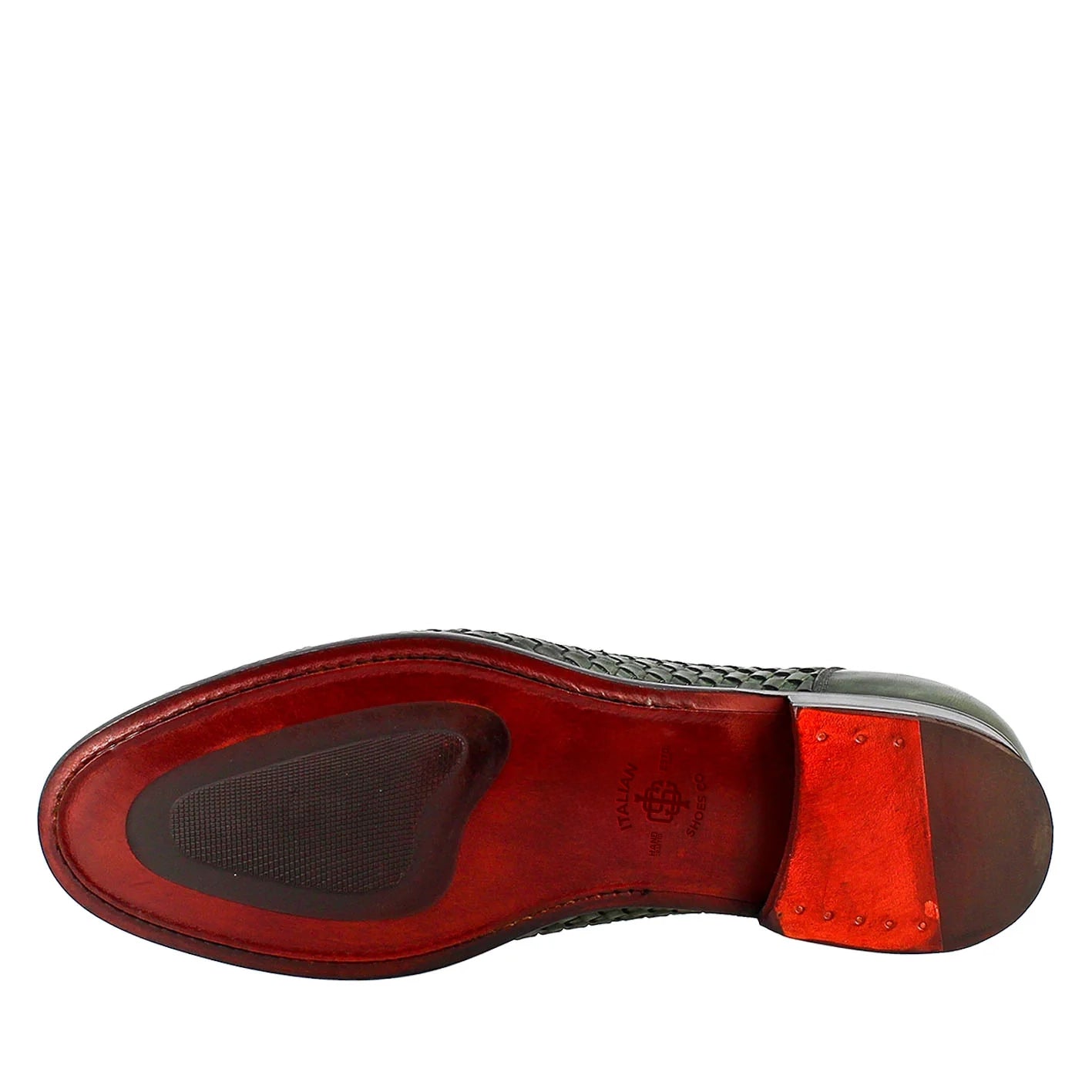 Woven Green Moccasin Leather Shoe