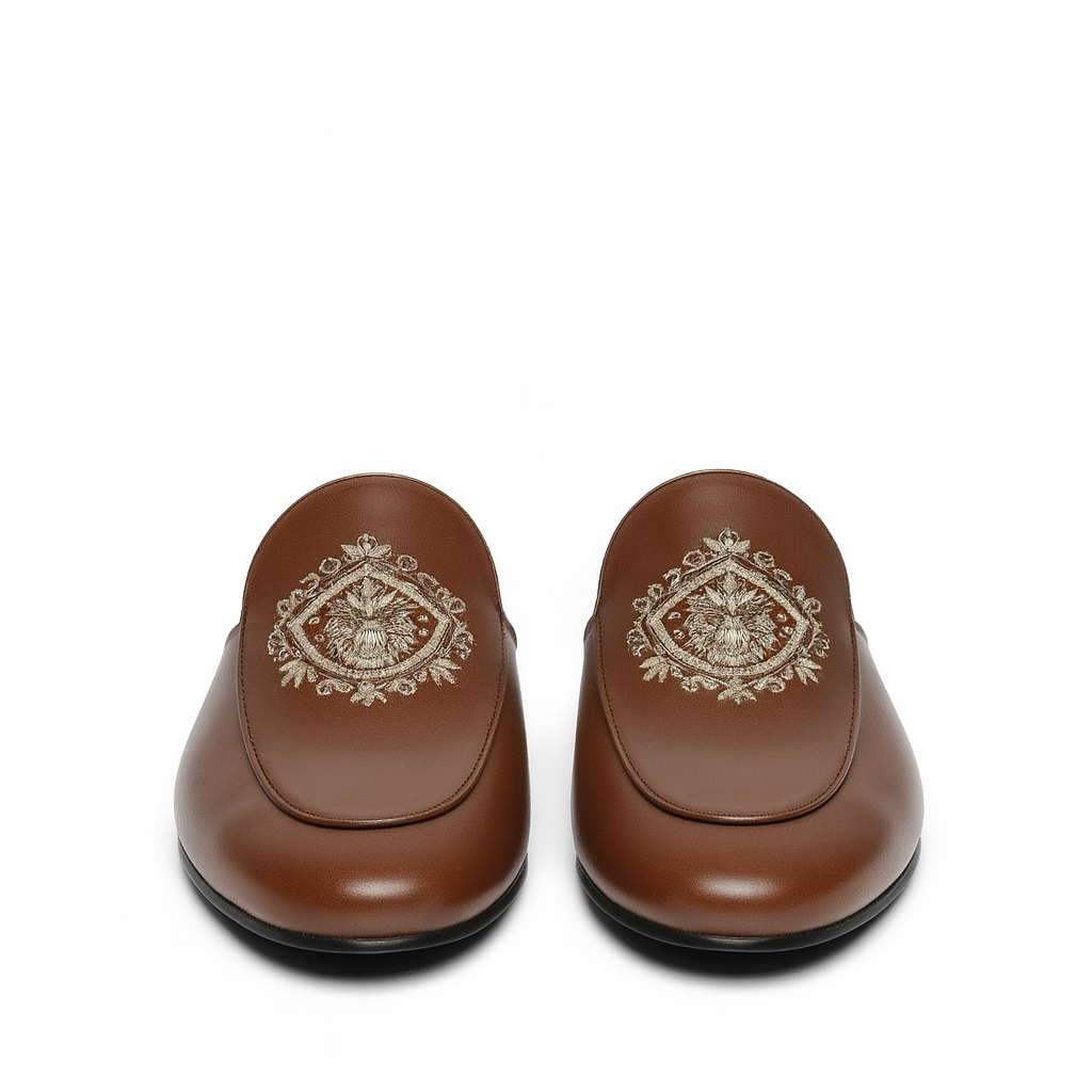 BLACK ITALIAN VELVET MULE