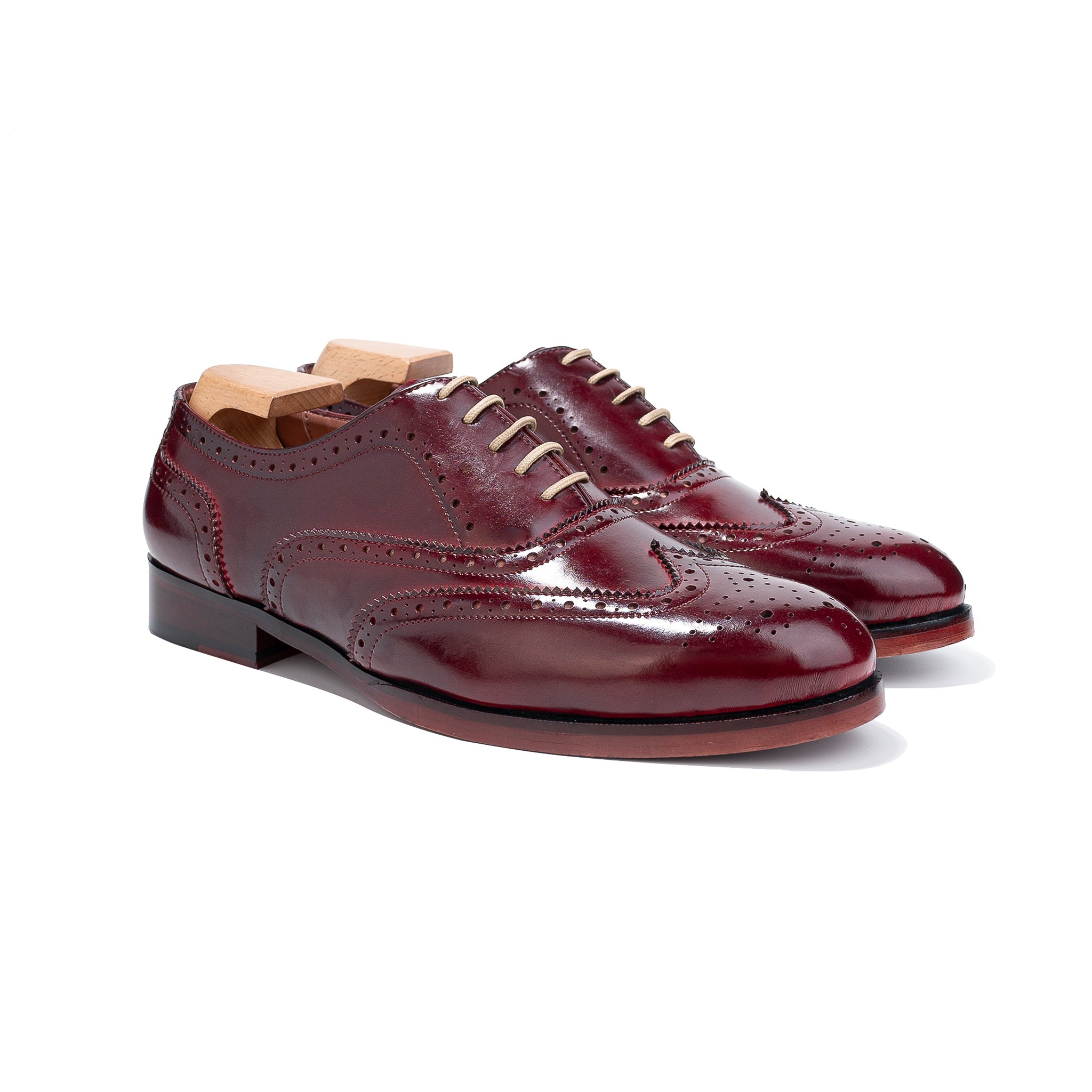 Burgundy Patent Brogue for Men's