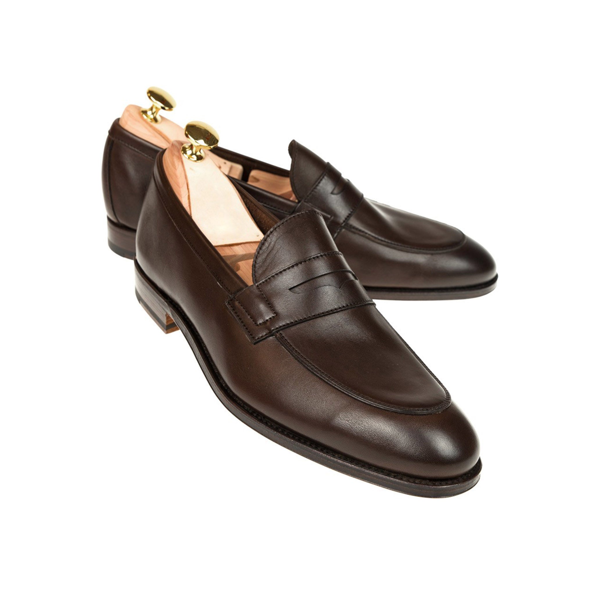 Cocoa Brown Leather Penny Loafers