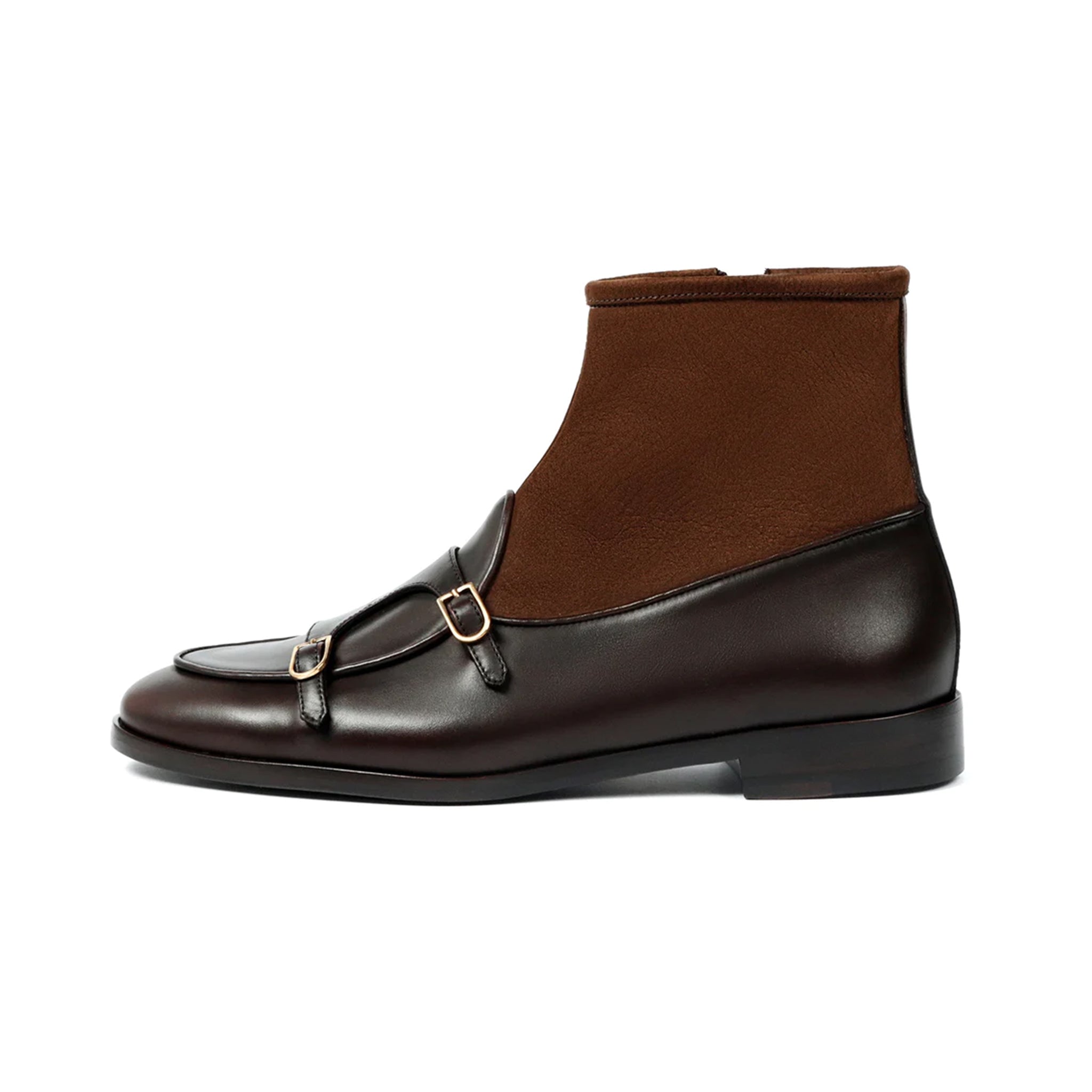 High Ankle Double Monk Strap Boots