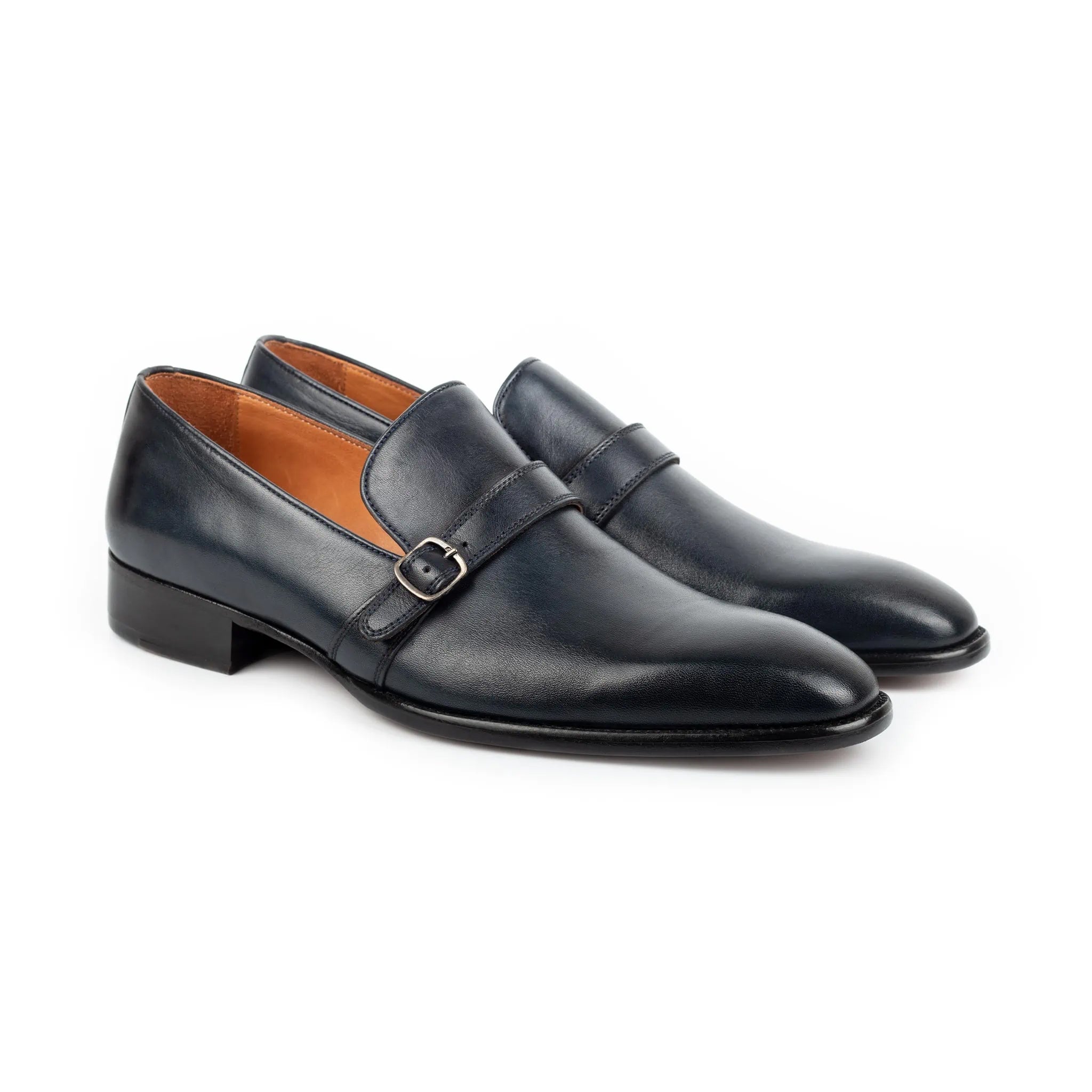 Midnight Single Monk Strap Men's Leather Shoes