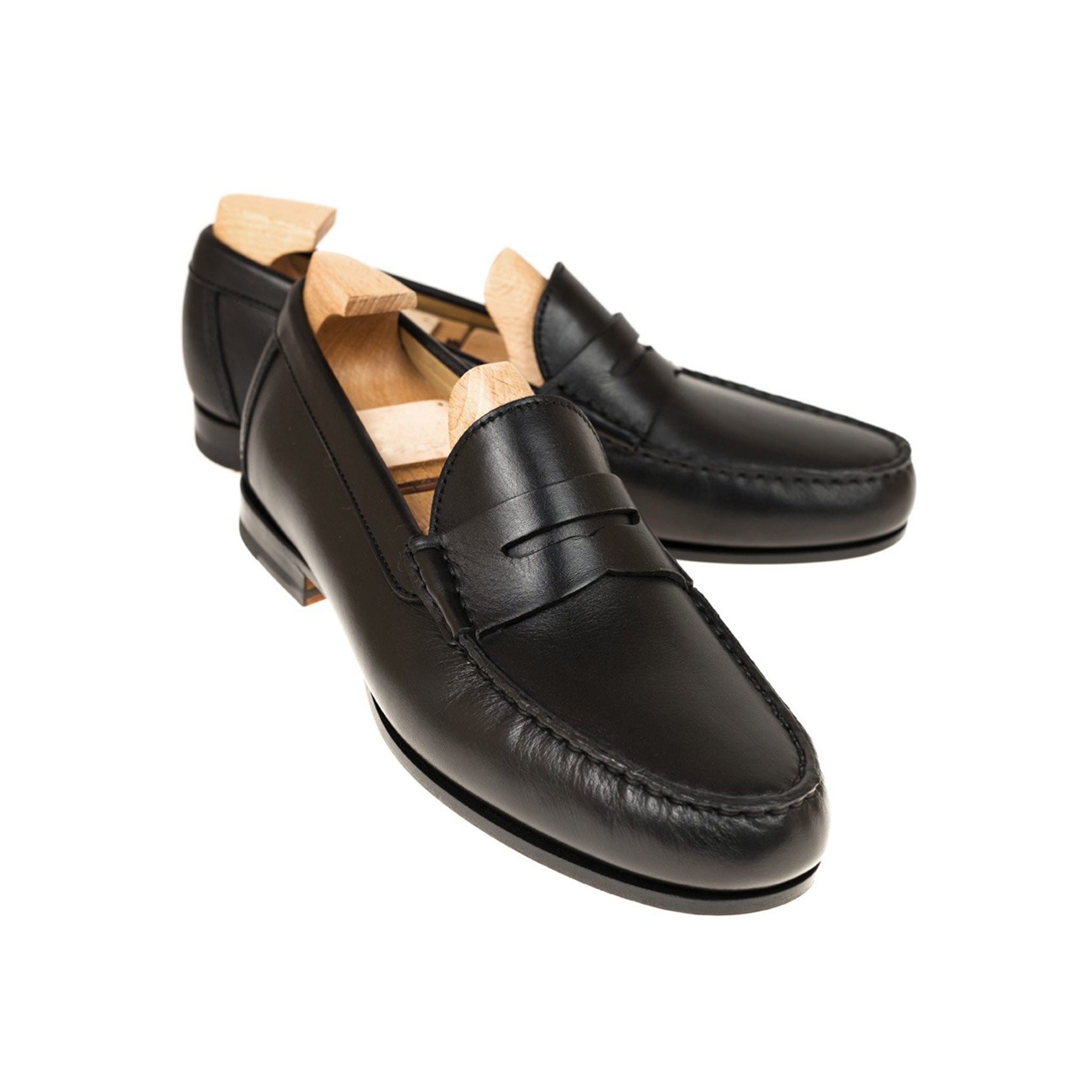 Norwegian Black Penny Loafers