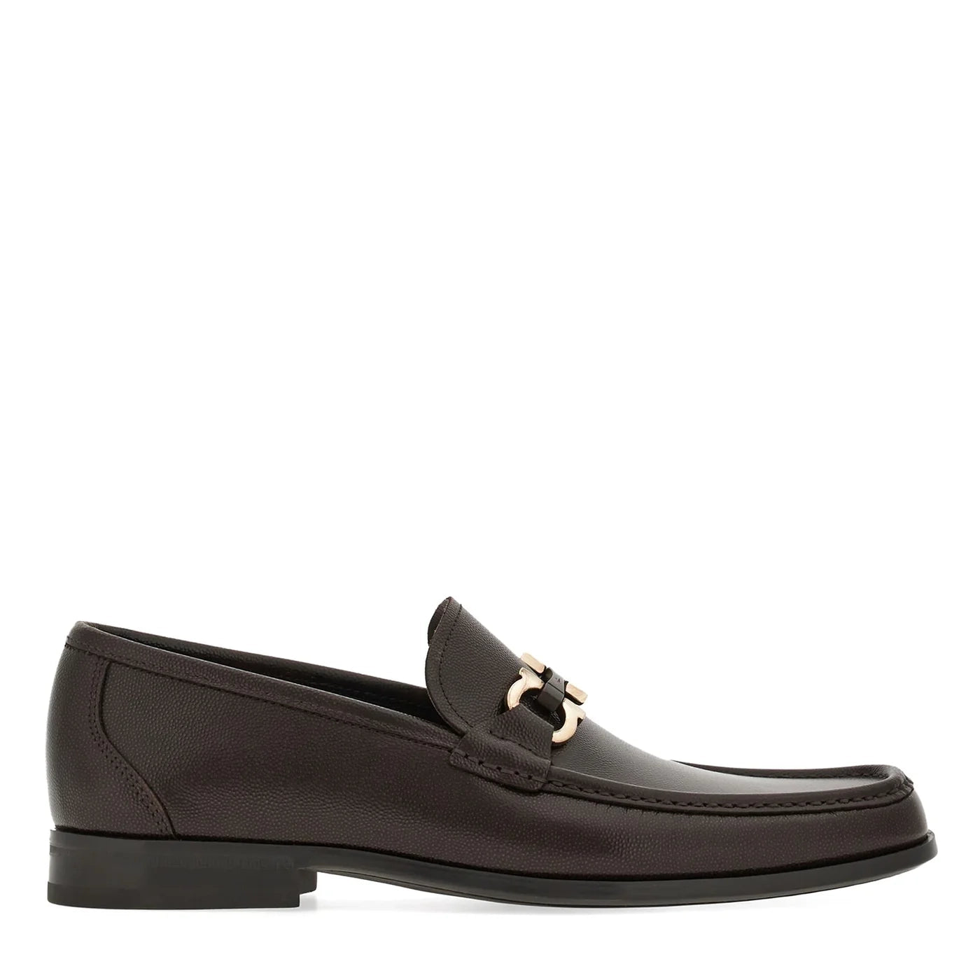 Classic Leather Horsebit-Buckled Dark Brown Loafer for Men