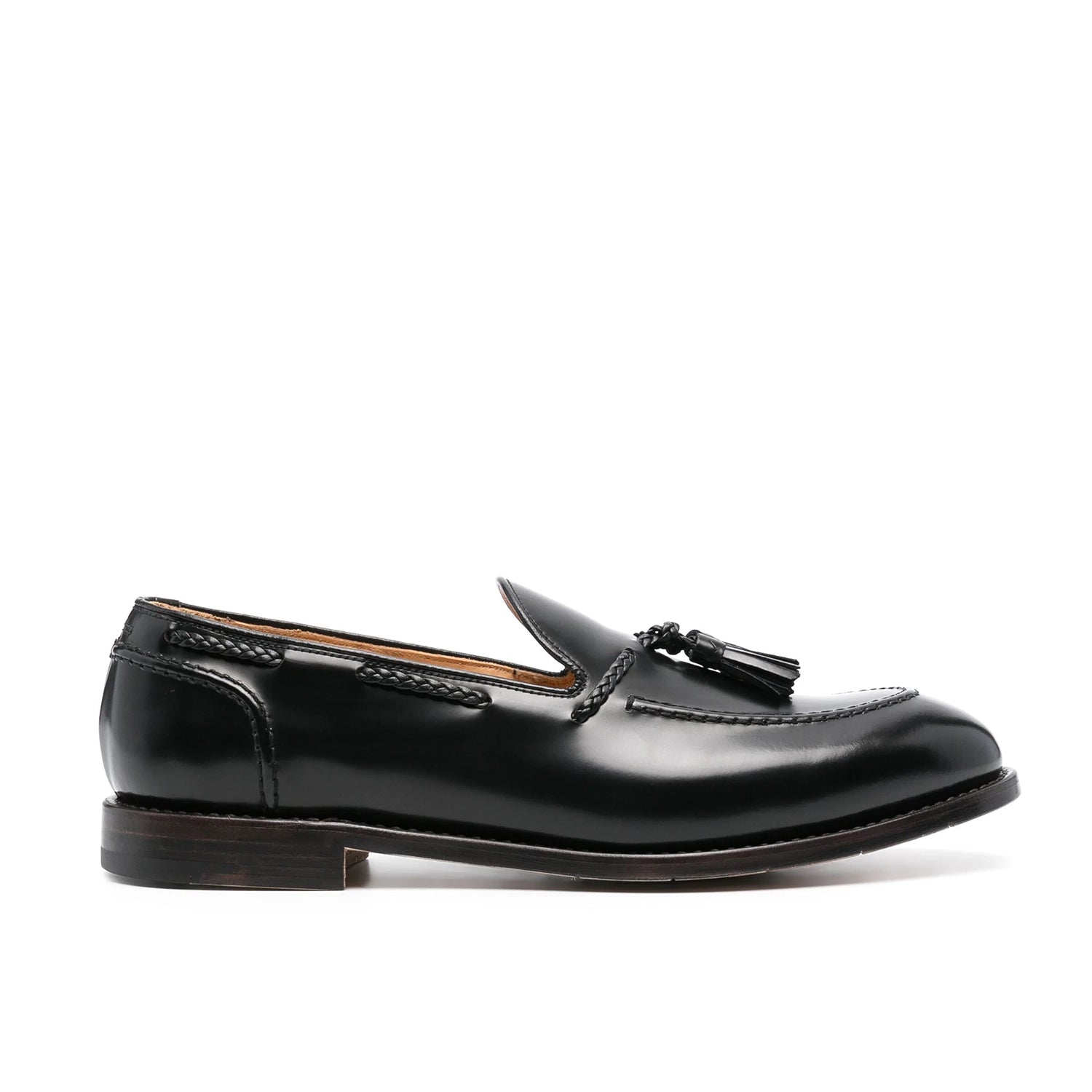 Black leather Tassel loafers