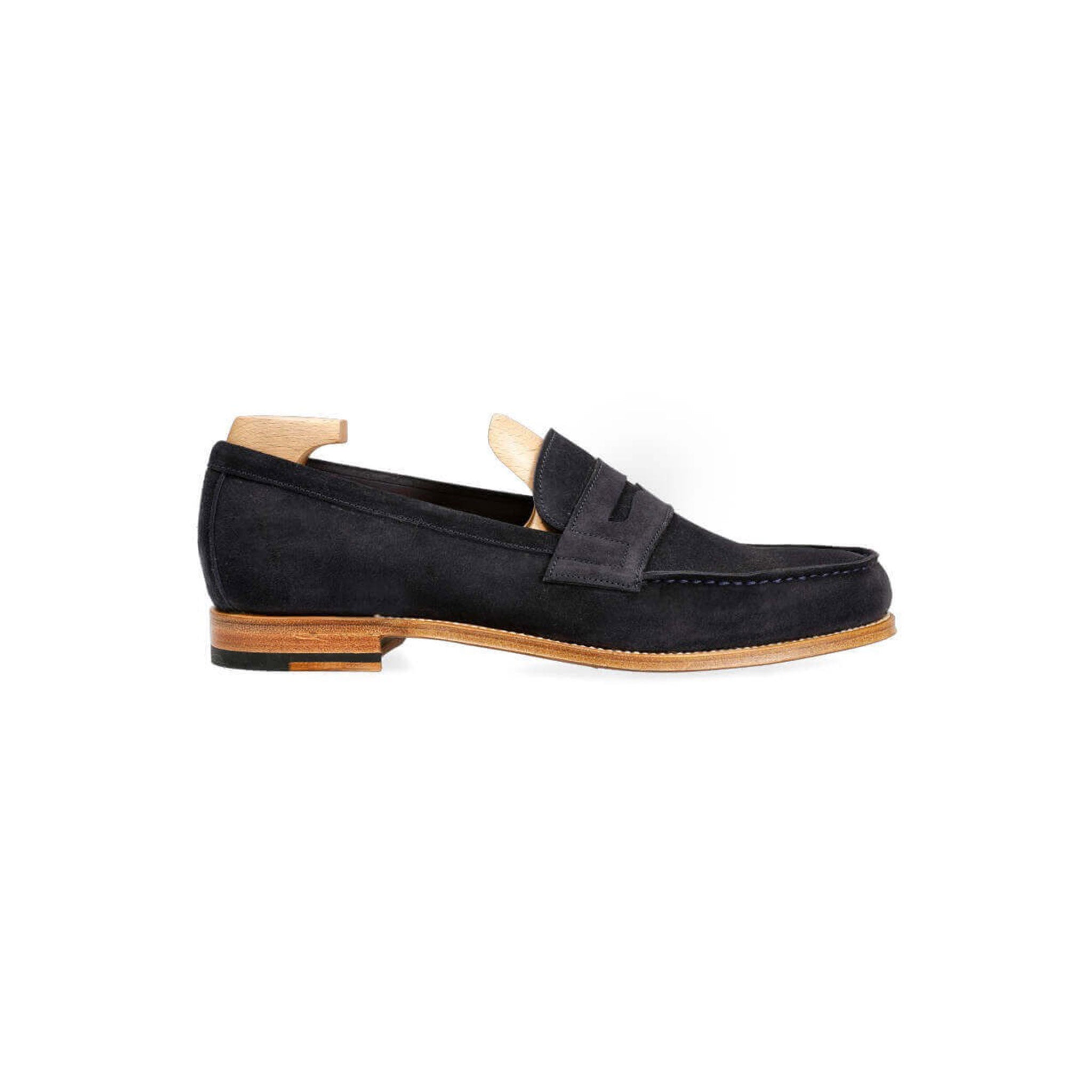 Navy Suede Penny Loafer