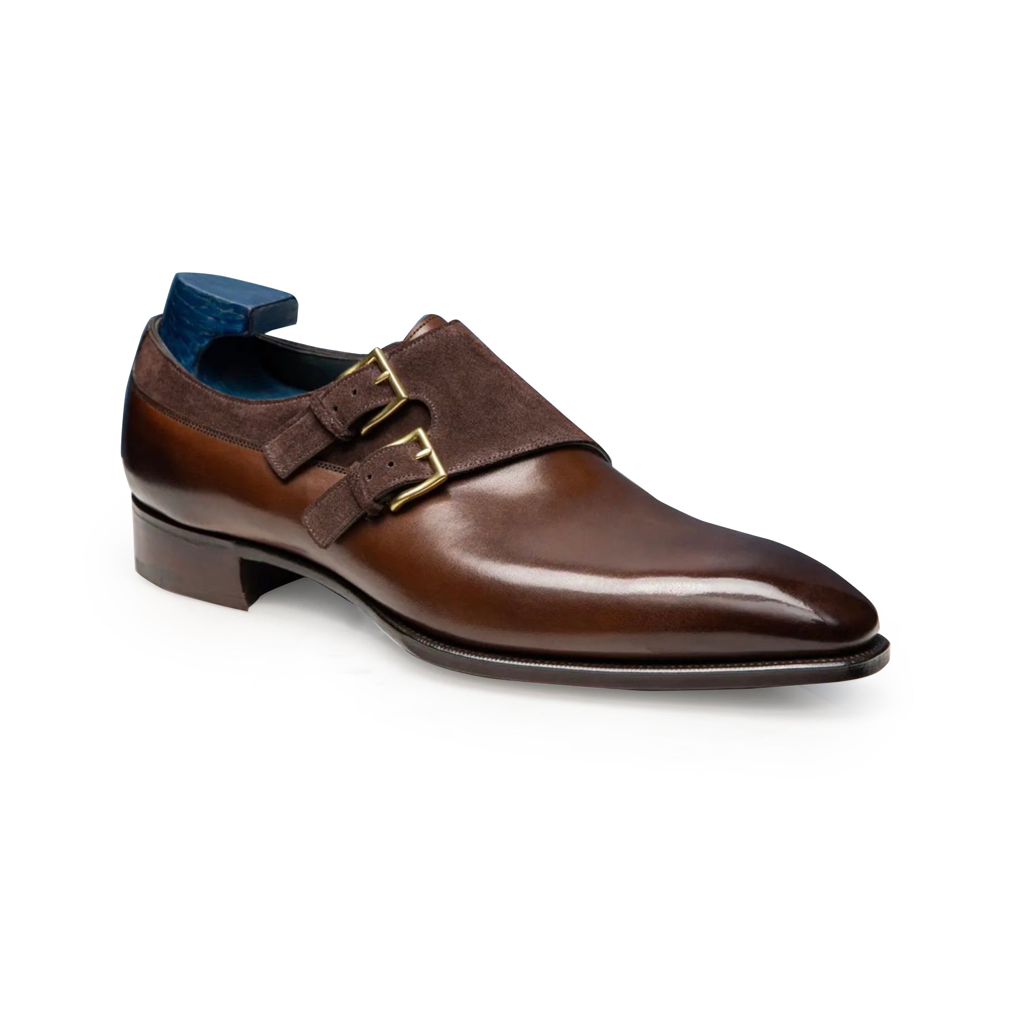 Tanned Cocoa Double Monk Straps Shoes