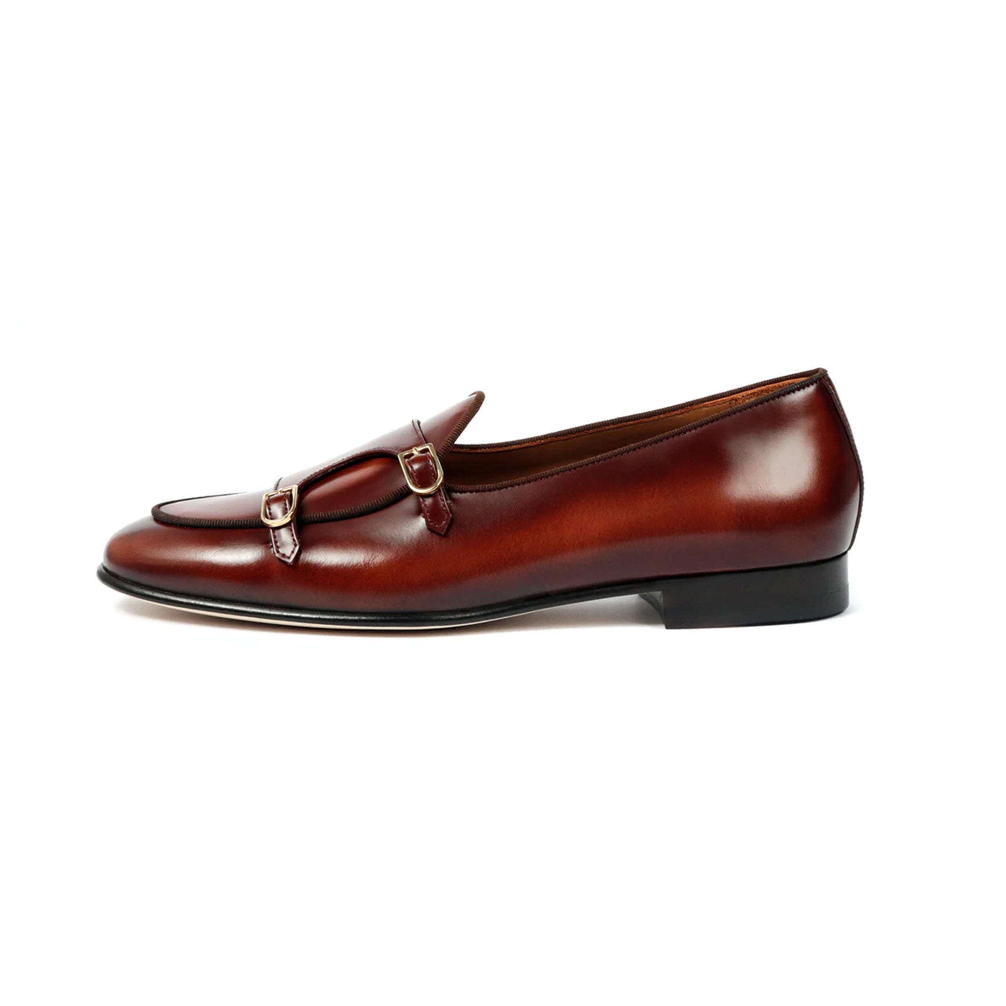 Vivid Auburn Double Monk Strap Shoes